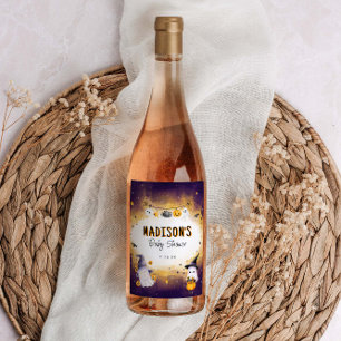 Rótulo De Garrafa De Cerveja Chá de fraldas de Dia das Bruxas de Chá de fraldas