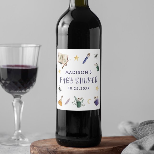 Rótulo De Garrafa De Cerveja Chá de fraldas de Halloween das Poções Mágicas Whi (Criador carregado)