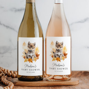 Rótulo De Garrafa De Cerveja Chá de fraldas de queda do lobo da floresta