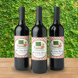 Rótulo De Garrafa De Cerveja Chá de fraldas Kawaii: Tema do Roll de Sushi e Sal