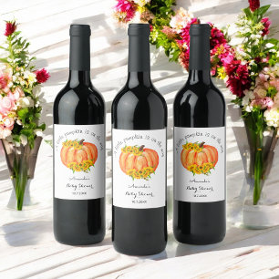 Rótulo De Garrafa De Cerveja Chá de fraldas Laranja Pumpkin Queda Floral