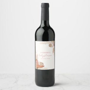 Rótulo De Garrafa De Cerveja Chá de fraldas Pampas Boot Elegant Boots