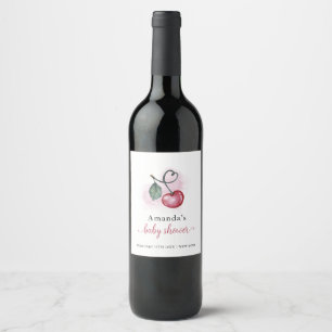 Rótulo De Garrafa De Cerveja Chá de fraldas Rustic Cherry Sweetheat