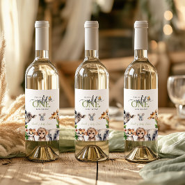 Rótulo De Garrafa De Cerveja Chá de fraldas Selvagem Animal Safari Selvagem Sel