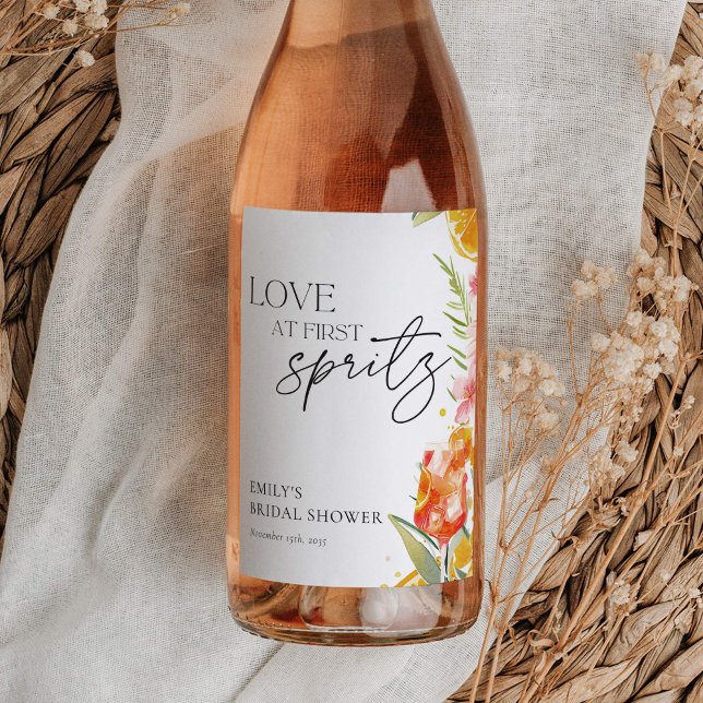 Rótulo De Garrafa De Cerveja Chá de Noiva Aquarela Aperol Spritz (Criador carregado)