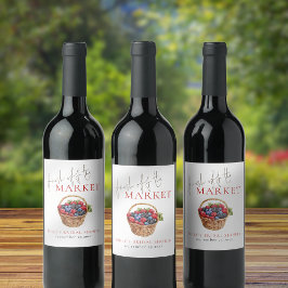 Rótulo De Garrafa De Cerveja Chá de Noiva de Bagas Aquarela Frescas do Mercado