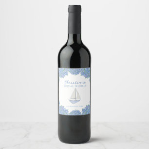 Rótulo De Garrafa De Cerveja Chá de Noiva de Barco à Vela Costeiro Obrigado
