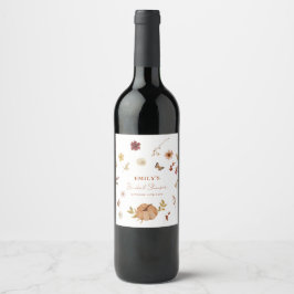 Rótulo De Garrafa De Cerveja Chá de Noiva de Flor Silvestre de Abóbora de Outon