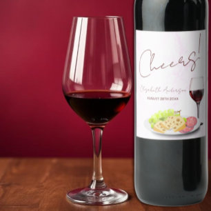 Rótulo De Garrafa De Cerveja Chá de Noiva de Vinho e Charcutaria