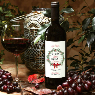 Rótulo De Garrafa De Cerveja Chá de Noiva do Natal Alegre