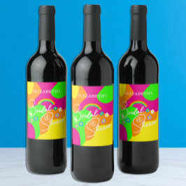 Rótulo De Garrafa De Cerveja Chá de Noiva Funky Retro