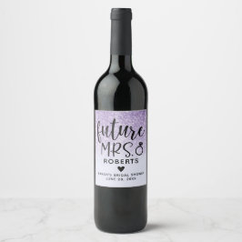 Rótulo De Garrafa De Cerveja Chá de Noiva Futuro Sra. Brilho Roxo