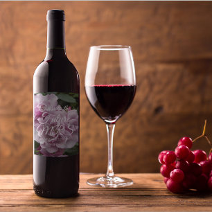 Rótulo De Garrafa De Cerveja Chá de Noiva Personalizado com Rosas Lavanda Elega