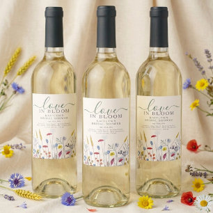 Rótulo De Garrafa De Cerveja Chá de Noiva Prado de Flores Silvestres em Flor