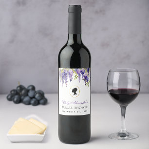 Rótulo De Garrafa De Cerveja Chá de Noiva Regência Vintage Roxo Wisteria