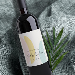 Rótulo De Garrafa De Cerveja Chá de panela Aqua Amarelo Abstrato Moderno