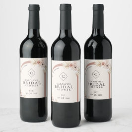 Rótulo De Garrafa De Cerveja Chá de panela de Arco Moderno Floral de Boho Water