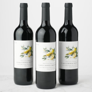 Rótulo De Garrafa De Cerveja Chá de panela de Jardim de Limão Amarelo Boho Wate