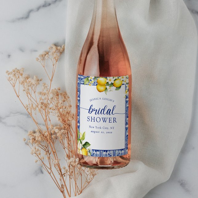 Rótulo De Garrafa De Cerveja Chá de panela de limões do Mediterrâneo azul (Criador carregado)