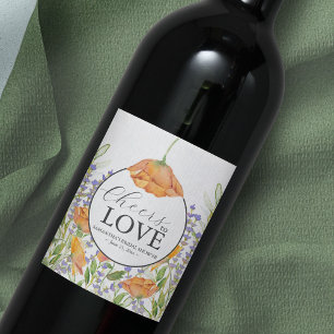 Rótulo De Garrafa De Cerveja Chá de panela Oferta Elegante de Watercolor Flores