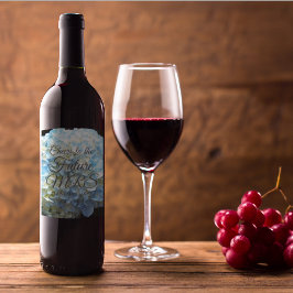 Rótulo De Garrafa De Cerveja Chá de panela Personalizado de Petais de Flor Azul