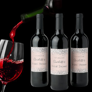 Rótulo De Garrafa De Cerveja Chá de panela rosa dourado, nome da lâmina de prat