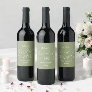 Rótulo De Garrafa De Cerveja Chá de panela Sage Green Brunch