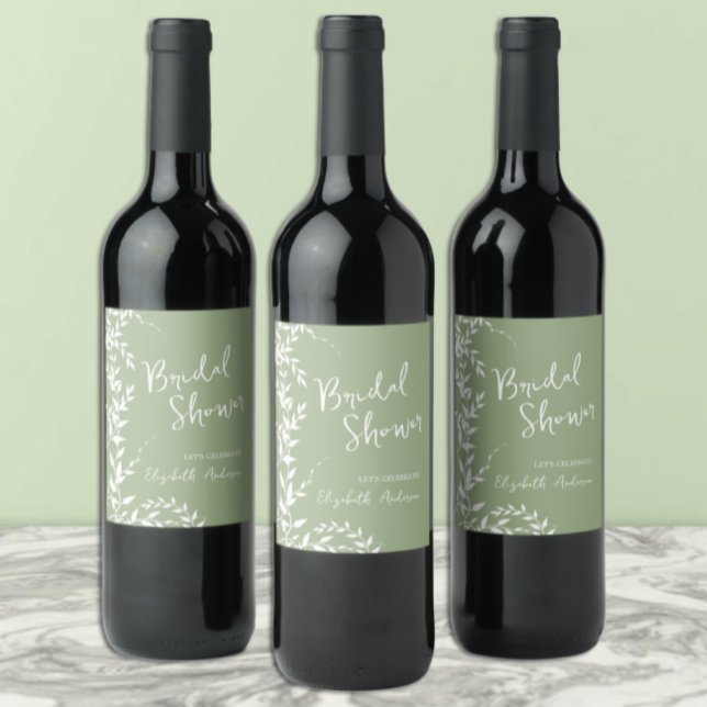 Rótulo De Garrafa De Cerveja Chá Verde Folhas Botânicas Noivado (Criador carregado)