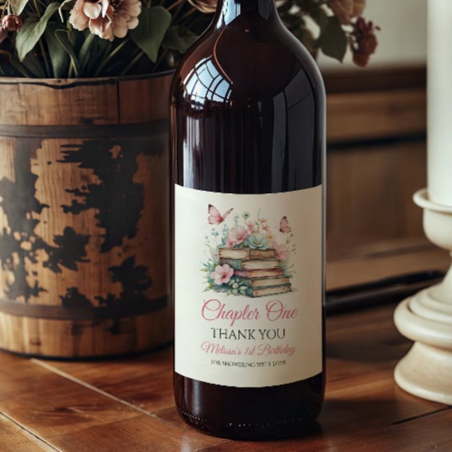 Rótulo De Garrafa De Cerveja Chapter One 1st Girl Book Theme First Birthday (Criador carregado)