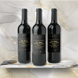 Rótulo De Garrafa De Cerveja Charity Gala Fundraiser Elegante Dourado