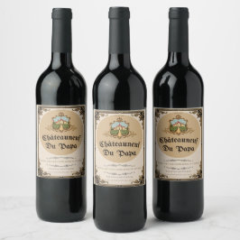 Rótulo De Garrafa De Cerveja Châteauneuf du Papa - Rótulo de Vinho de Paródia d