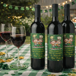 Rótulo De Garrafa De Cerveja Cheerful St. Patrick’s Day Party Illustration