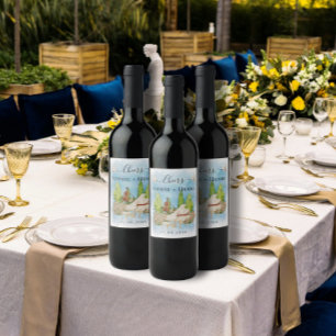 Rótulo De Garrafa De Cerveja Cheers Piano   Flor violino pomba Luxo de Casament