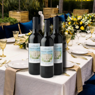 Rótulo De Garrafa De Cerveja Cheers Venue   flores pombas Casamento Luxo