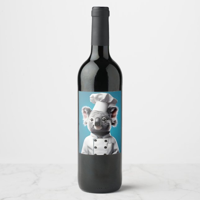 Rótulo De Garrafa De Cerveja Chef Koala (Frente)