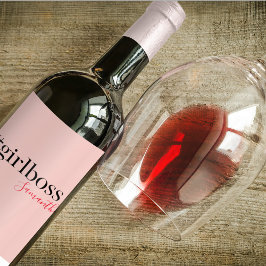 Rótulo De Garrafa De Cerveja Chefe e Nome da Menina Rosa Moderna | melhor prese