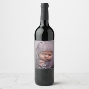 Rótulo De Garrafa De Cerveja Cheio Foto do Bebê Anúncio da garrafa de vinho