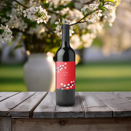 Rótulo De Garrafa De Cerveja Cherry Blossom Themed Wedding