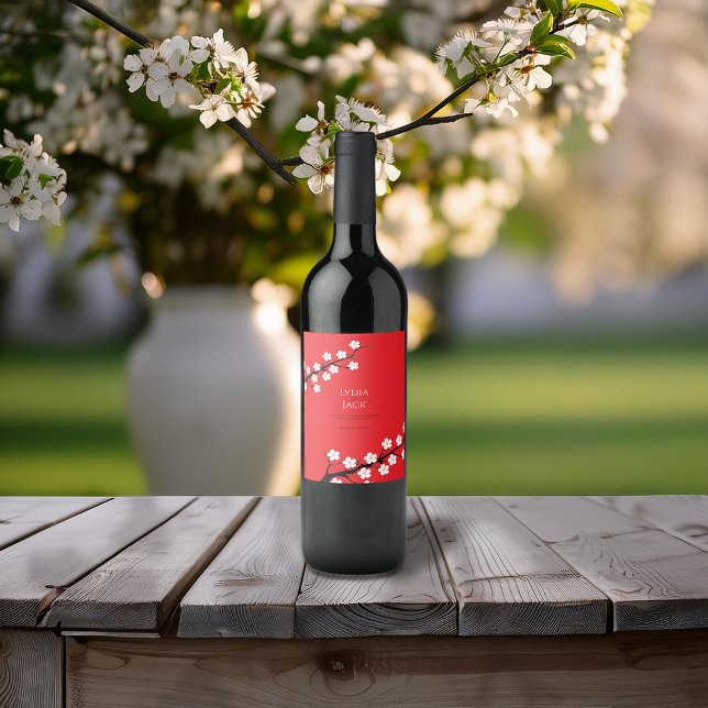 Rótulo De Garrafa De Cerveja Cherry Blossom Themed Wedding (Criador carregado)