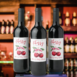 Rótulo De Garrafa De Cerveja Cherry no Chá de fraldas de Arco Rosa Superior