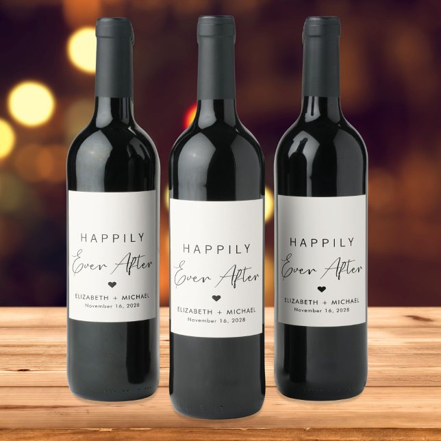 Rótulo De Garrafa De Cerveja Chic Felizmente Depois Do Casamento De Festa (Criador carregado)