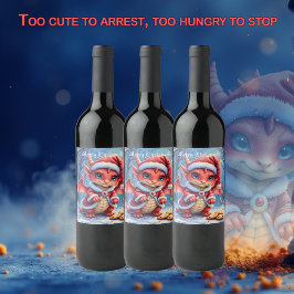 Rótulo De Garrafa De Cerveja Christmas dragon, too cute to arrest,