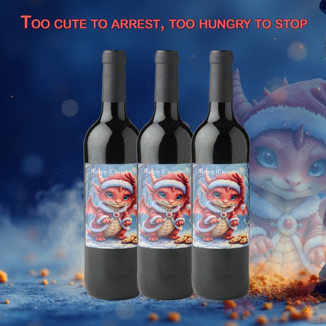 Rótulo De Garrafa De Cerveja Christmas dragon, too cute to arrest,  (Criador carregado)