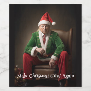 Rótulo De Garrafa De Cerveja Christmas Elf Donald Trump