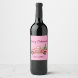 Rótulo De Garrafa De Cerveja Christmas Pink Wine bottle Label