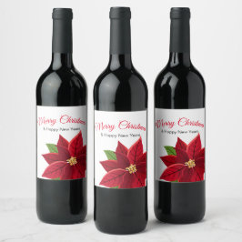Rótulo De Garrafa De Cerveja Christmas Poinsettia