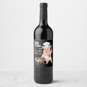 Rótulo De Garrafa De Cerveja Churrasco CHURRASCO Timer Pig Grill Barbecue Bee