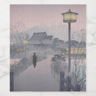 Rótulo De Garrafa De Cerveja Chuva Crepuscular no Caminho para Shinobazu no Jap