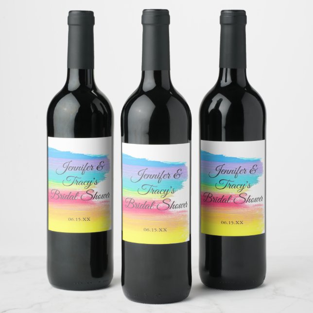 Rótulo De Garrafa De Cerveja Chuva de Arco-íris Elegante Personalizada para Chá (Garrafas)