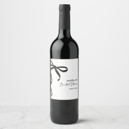 Rótulo De Garrafa De Cerveja Chuva de Arroz com Laço Preto: Noiva se Casa